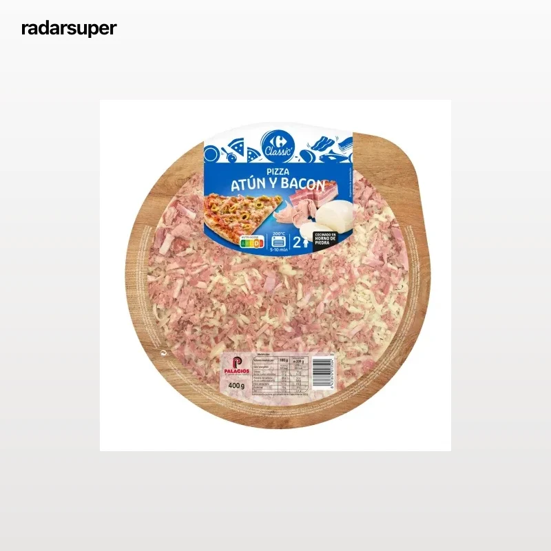 Pizza de atún y bacon Carrefour Classic' 400 g.