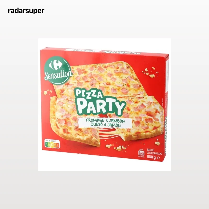 Pizza de jamón y queso Carrefour 580 g.