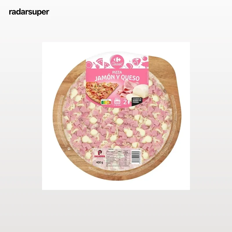 Pizza de jamón y queso Carrefour Classic' 400 g.