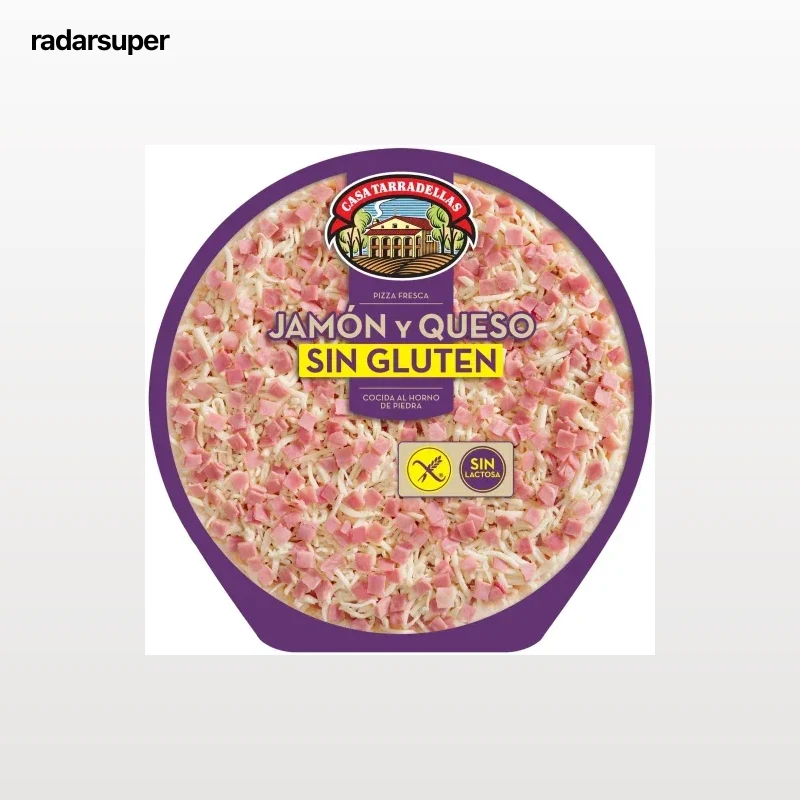 Pizza de jamón y queso Casa Tarradellas sin gluten y sin lactosa 420 g.