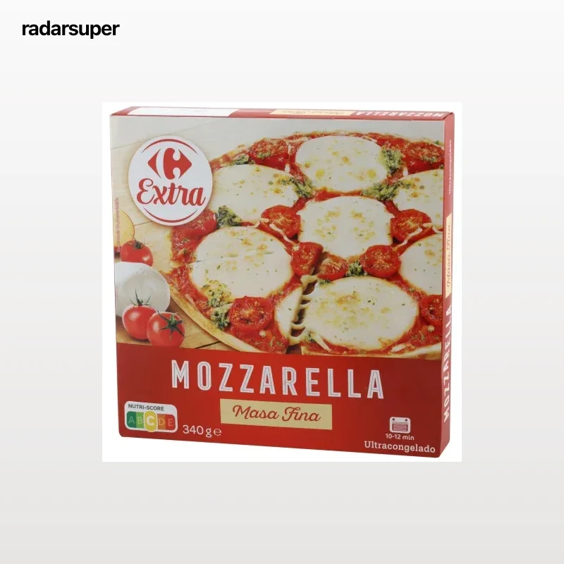 Pizza de mozzarella Carrefour 340 g.