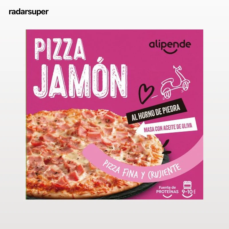 Pizza fina Alipende 350g jamón y queso
