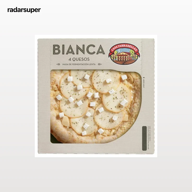 Pizza fresca bianca 4 quesos de lenta fermentación Casa Tarradellas 400 g.