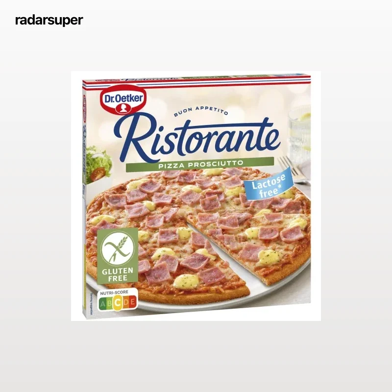 Pizza prosciutto Ristorante Dr. Oetker sin gluten y sin lactosa 345 g.