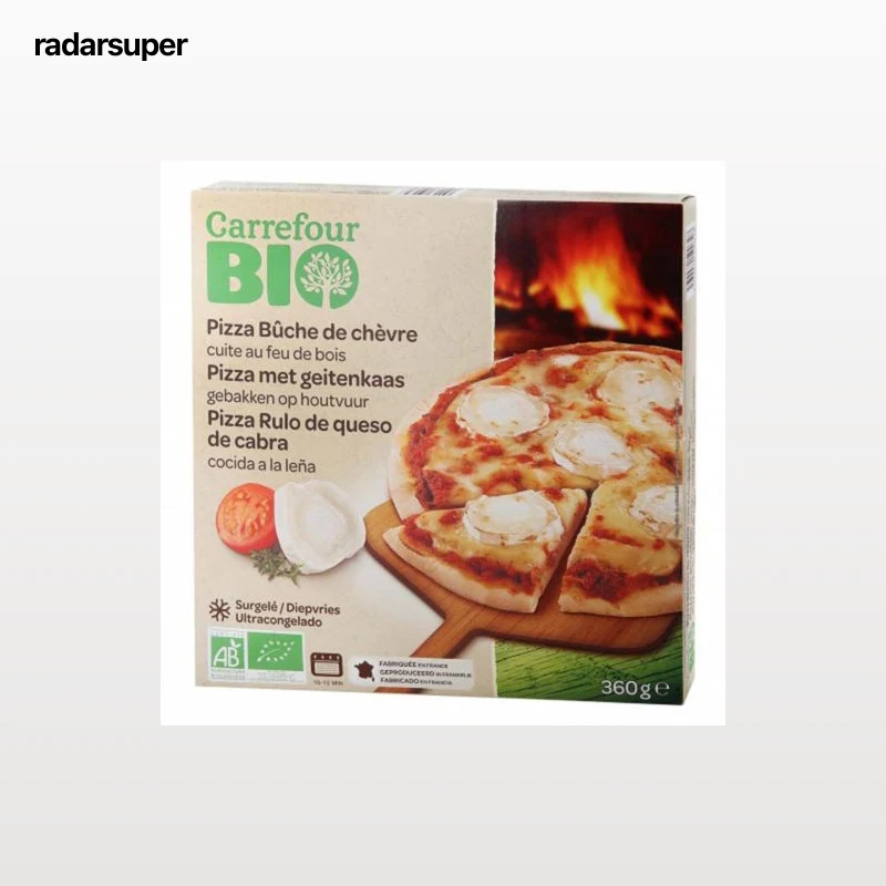 Pizza rulo de queso de cabra ecológica Carrefour Bio 360 g.