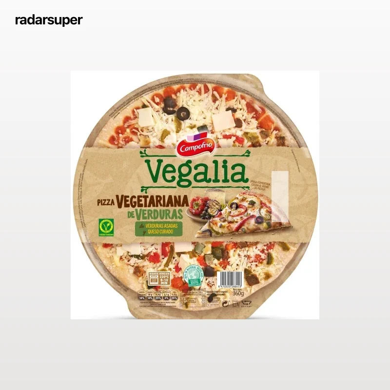 Pizza vegetariana de verduras asadas y queso curado Campofrío Vegalia 360 g.