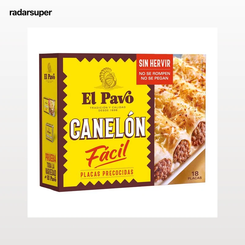 Placa para canelones precocidas El Pavo 18 unidades