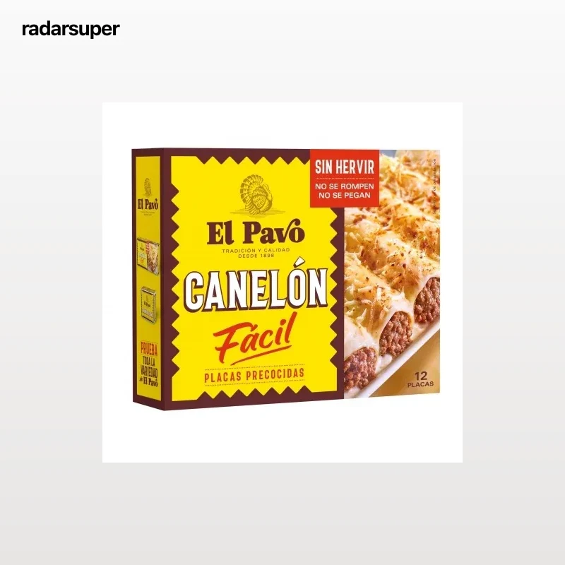 Placas para canelones precocidas El Pavo 80 g.