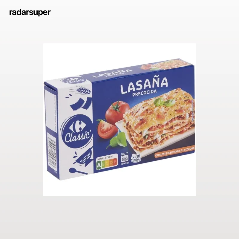 Placas para lasaña precocidas Carrefour Classic 250 g.