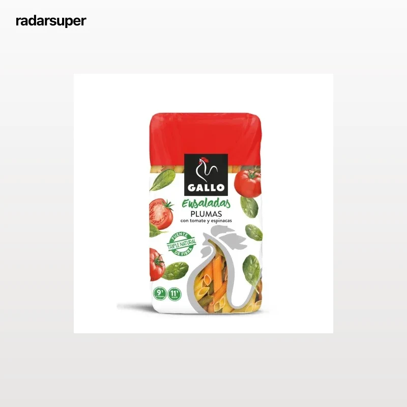 Plumas de tomate y espinacas especial ensaladas Gallo 450 g.