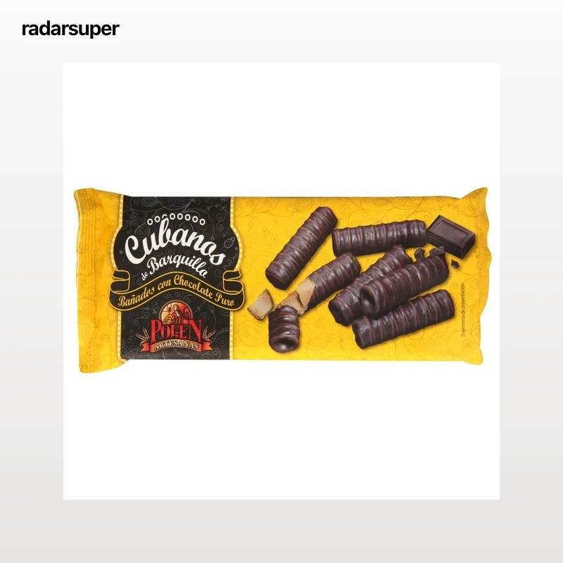 POLEN Galletas de barquillo (cubanos) bañado en chocolate puro 115 g.