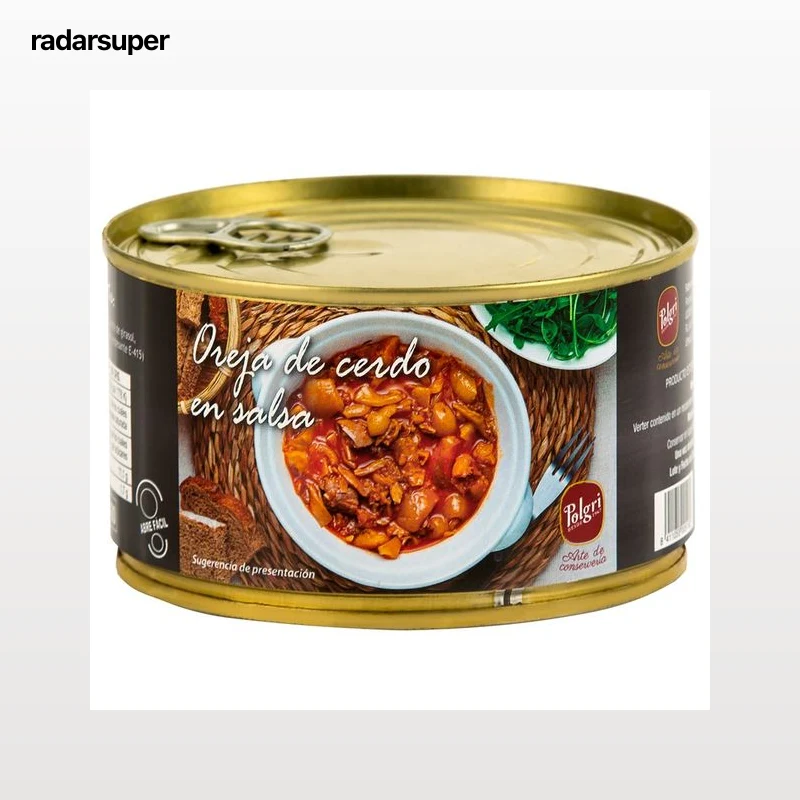 POLGRI Oreja de cerdo en salsa en conserva, 425 g.