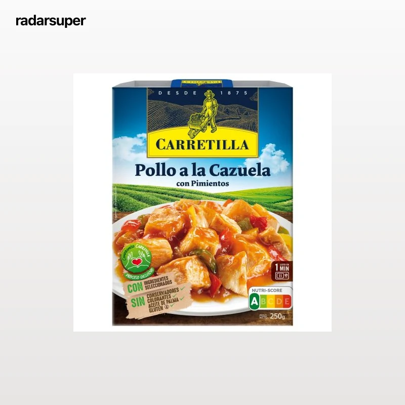 Pollo a la cazuela con pimientos Carretilla sin gluten sin aceite de palma 250 g.