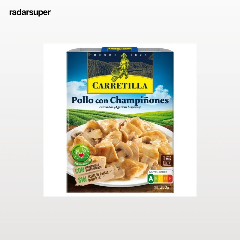 Pollo con champiñones Carretilla sin gluten sin aceite de palma 250 g.