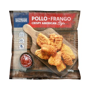 Pollo marinado rebozado Crispy American Style Hacendado ultracongelado