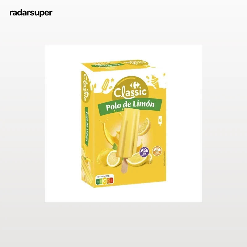 Polo de limón Carrefour Extra sin gluten sin lactosa 6 ud.