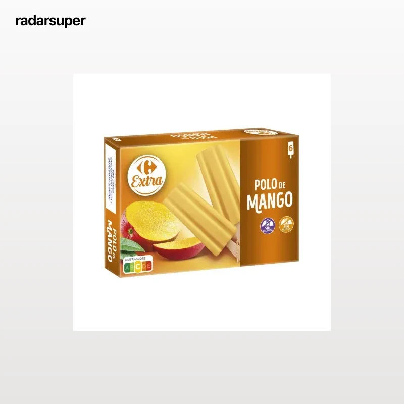 Polo de mango Carrefour Extra sin gluten sin lactosa 6 ud.