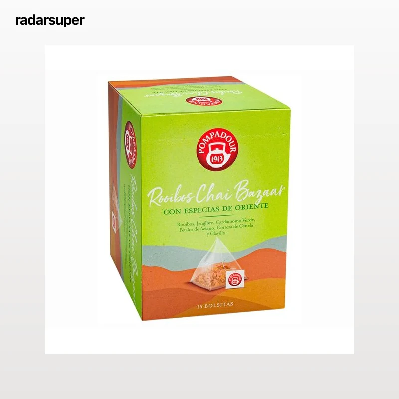 POMPADOUR Infusión rooibos chai bazaar piramidal 15 uds. 30 g.