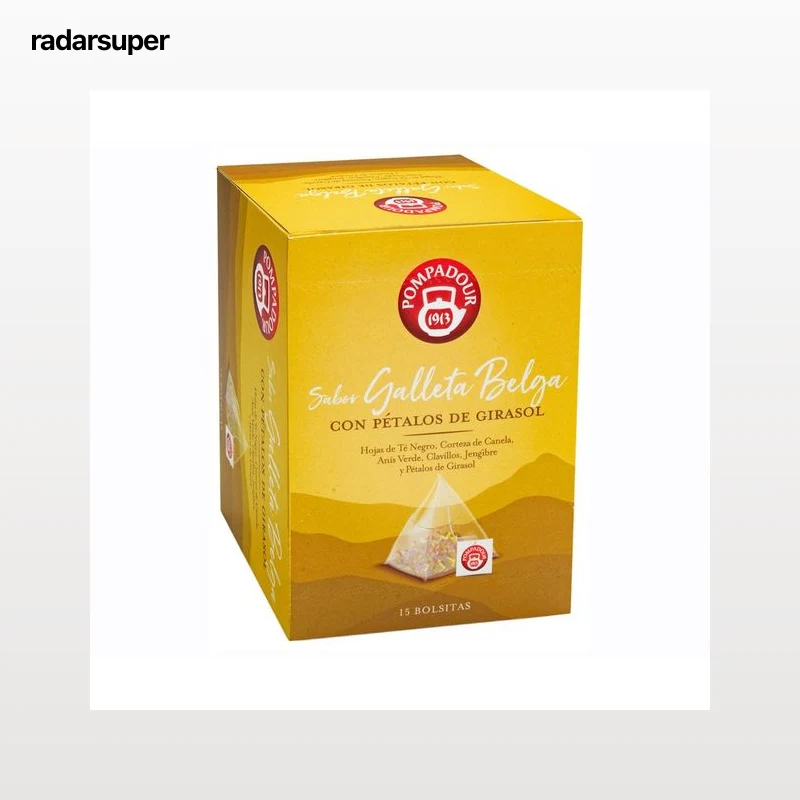 POMPADOUR Infusión sabor a galleta Belga piramidal 15 uds. 30 g.