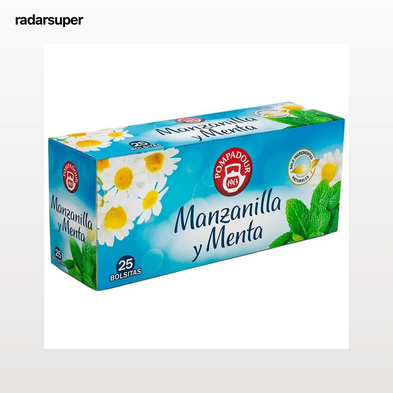 POMPADOUR Manzanilla y menta 25 uds. 37,5 g,