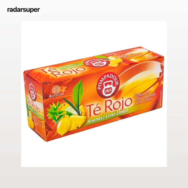 POMPADOUR Té rojo con piña y lima limón 25 uds. de 1,75 g,
