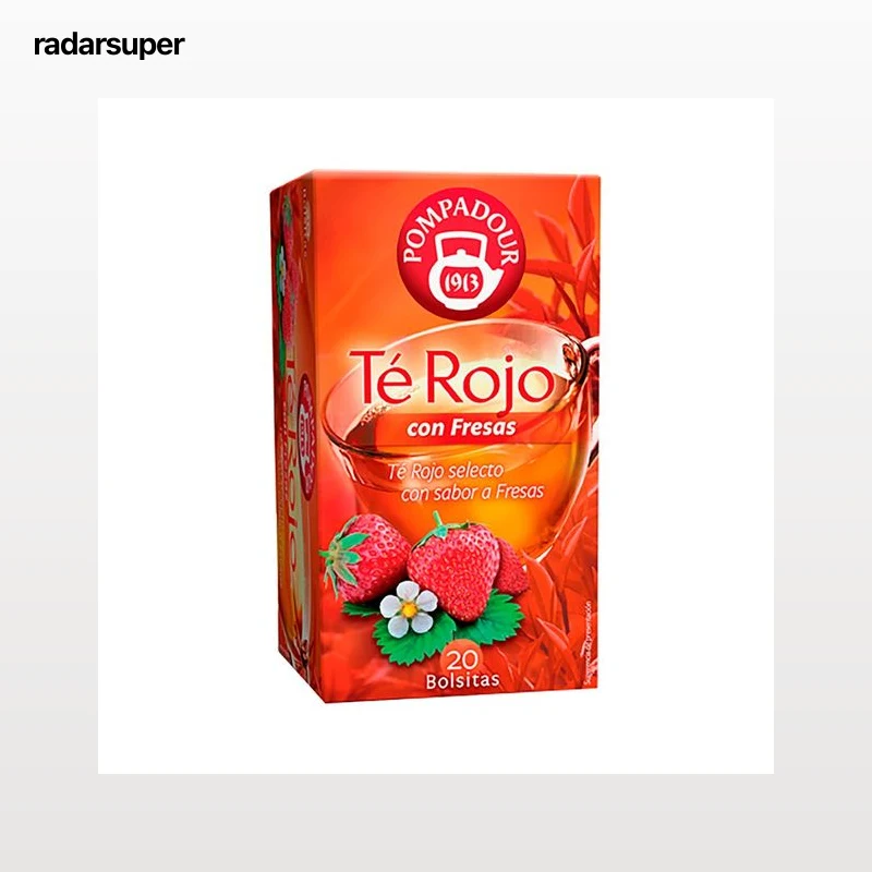POMPADOUR Té rojo con sabor a fresas 20 uds. de 35 g,