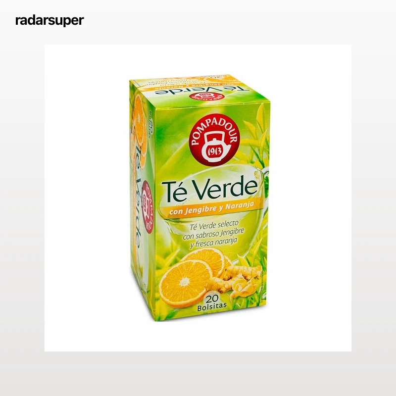 POMPADOUR Té verde con jengibre y naranja 20 uds. 35 g,