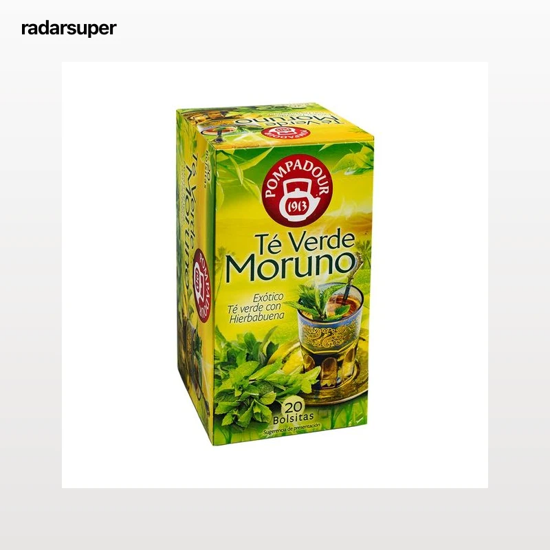 POMPADOUR Té verde moruno típico marroquí (con hierbabuena) 20 uds. 35 g.