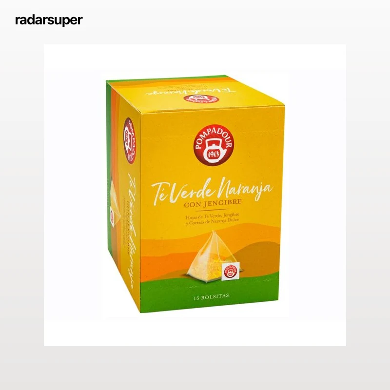 POMPADOUR Té verde de naranja con jengibre piramidal 15 uds. 30 g.