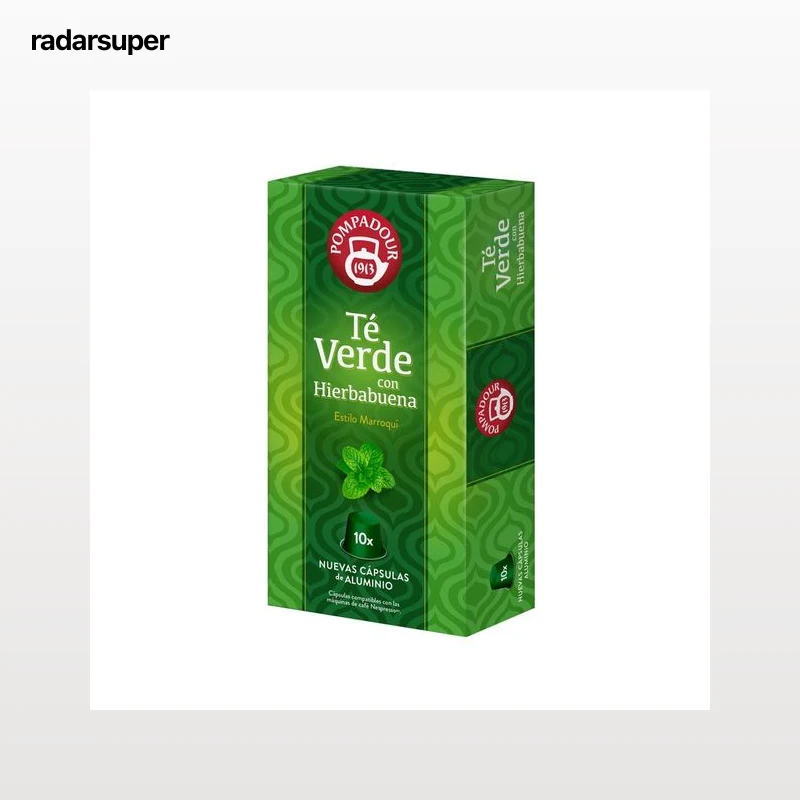 POMPADUR Cápsulas de té verde con hierbabuena 10 uds 32 g.
