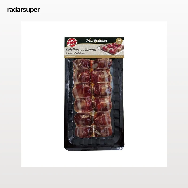 PONT Dátiles envueltos en bacon, listos para calentar y comer PONT 12 uds.