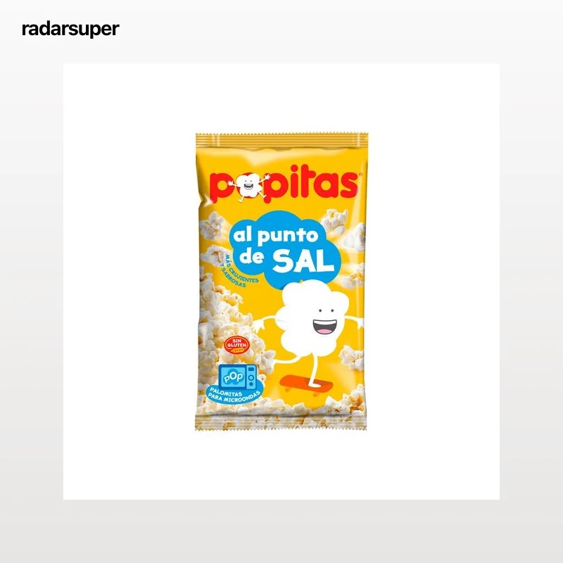 POPITAS Palomitas de maíz de sabor natural con sal para microondas de Borges paquete de 100 g.