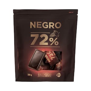 Porciones de chocolate negro 72% cacao extrafino