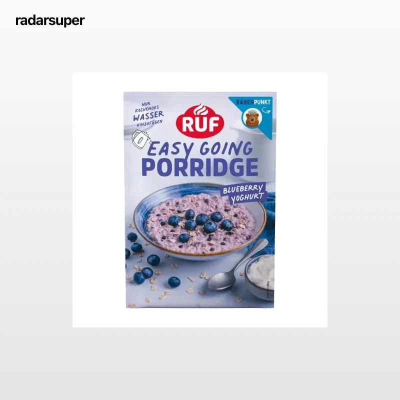 Porridge de avena con arándanos y yogur Ruf 65 g.
