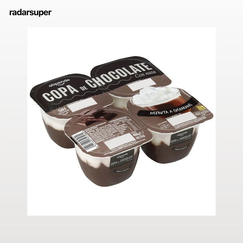Postre copa chocolate y nata Alipende pack 4