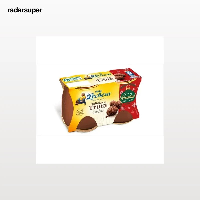 Postre lácteo al chocolate delicias de trufa Nestlé La Lechera pack de 2 unidades de 125 g.