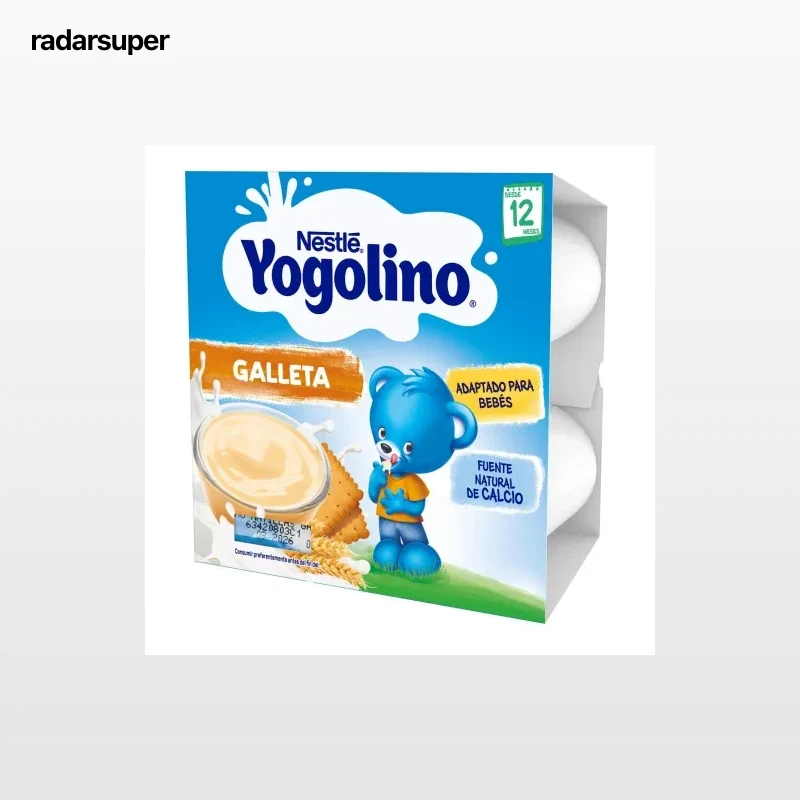 Postre lácteo de galleta desde 12 meses Nestlé Yogolino pack de 4 unidades de 100 g.