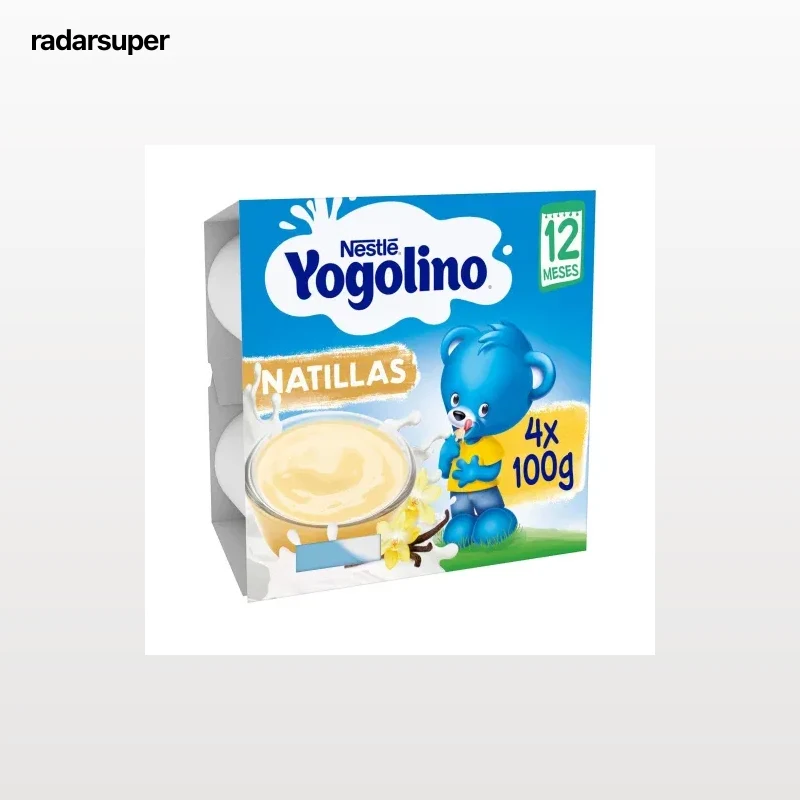 Postre lácteo de natillas desde 6 meses Nestlé Yogolino pack de 4 unidades de 100 g.