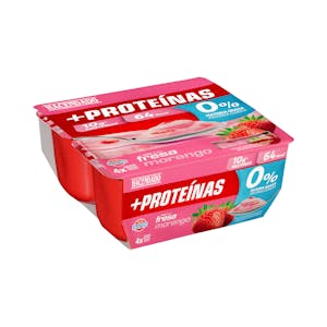 Postre lácteo con fresa +Proteínas Hacendado 0% MG 10 g proteínas