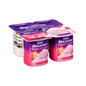 Postre lácteo sabor fresa sin lactosa