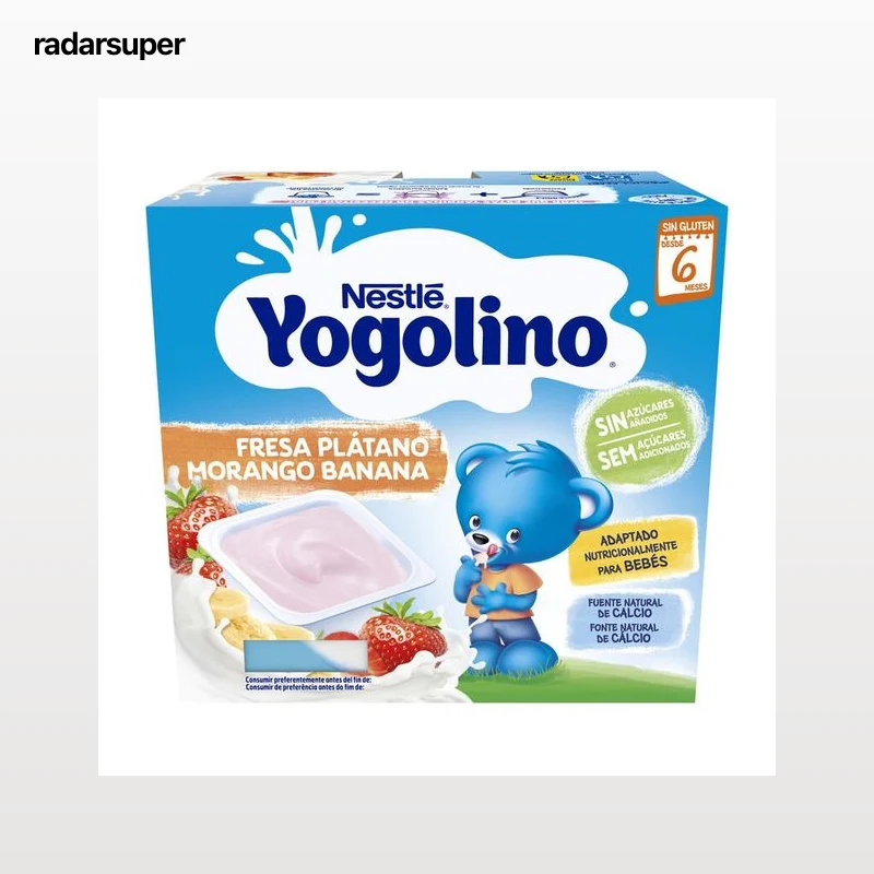 Postre Nestlé Yogolino fresa plátano sin gluten desde 6 meses pack 4