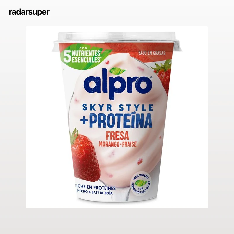 Postre de soja fresa tipo skyr alto en proteína Alpro 400 g