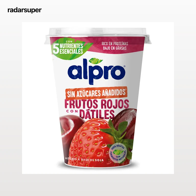 Postre de soja sabor frutos rojos sin azúcar Alpro 400 g