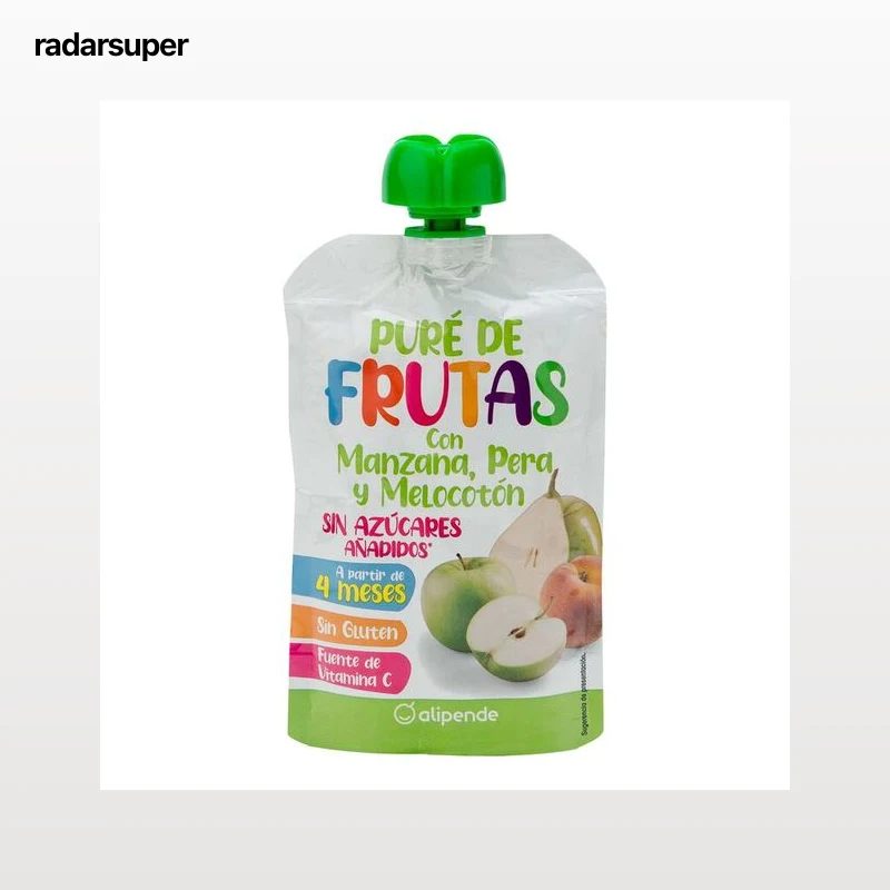 Pouch Alipende frutas manzana pera melocotón 120g