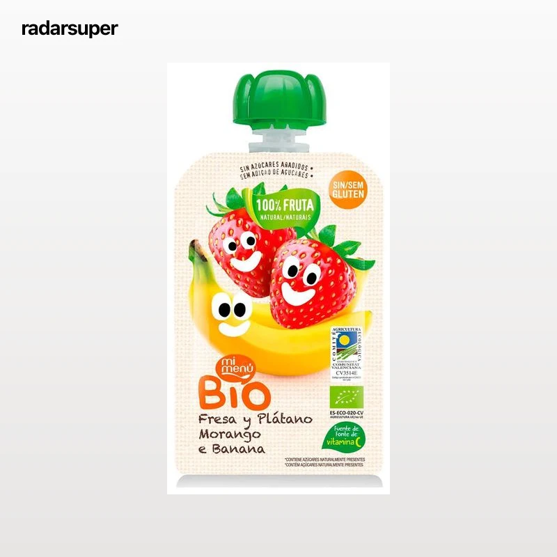 Pouch bio Be Plus fresa plátano sin gluten 100g