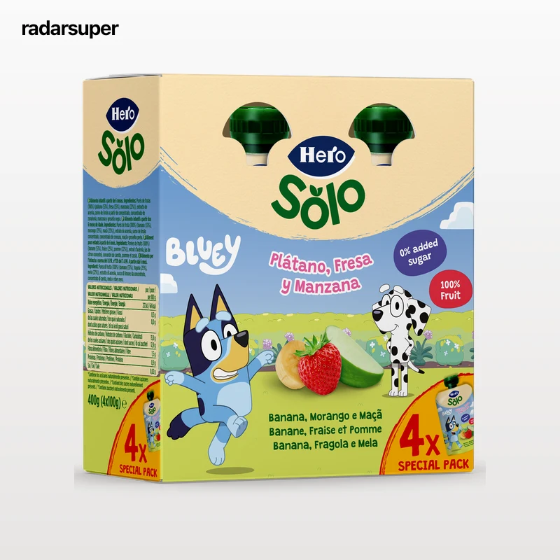 Pouch Hero manzana y plátano 4x100g