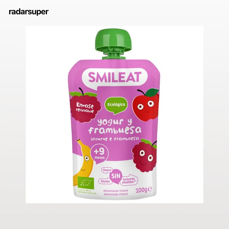 Pouch Smileat yogur y frambuesa 9meses 100g