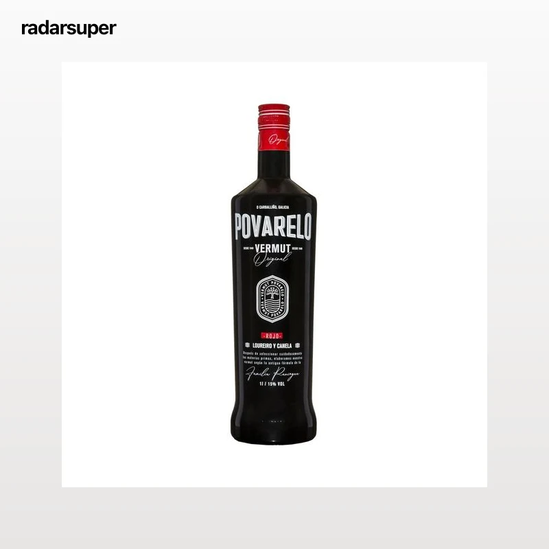 POVARELO Original Vermut rojo elaborado en Galicia botella 1 l.