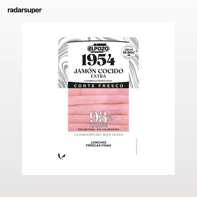 EL POZO 1954 Corte fresco Jamón cócido sin colorantes, cortado en finas lonchas 120 g.