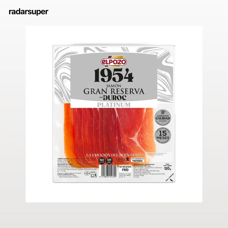 EL POZO 1954 Jamón gran reserva Duroc cortado en finas lonchas 120 g.